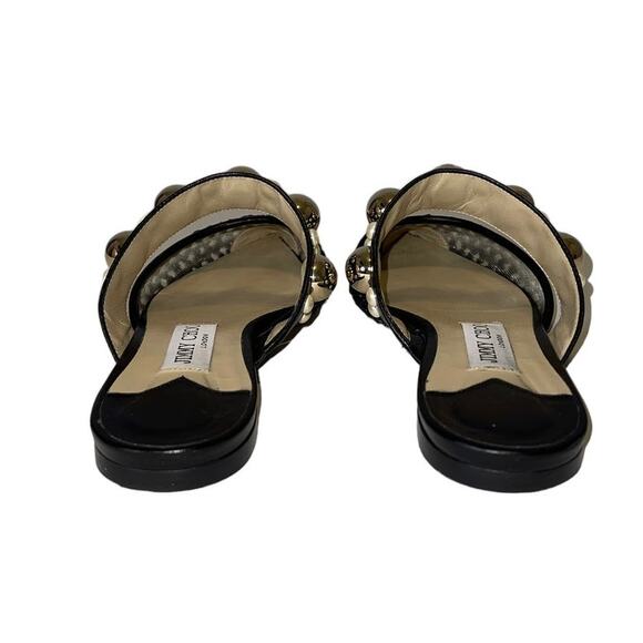 Jimmy Choo Black Basette Pointed Toe Slip On Mules Flats Size 37 - Picture 7 of 15